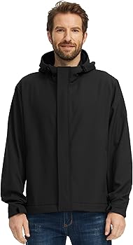 wantdo Men's Fleece Softshell Jacket Lightweight Rain Jackets for